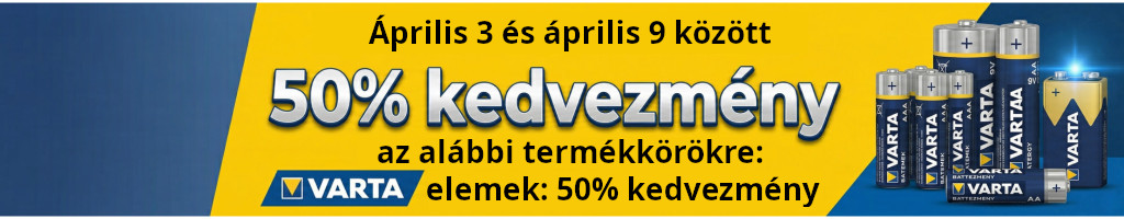 Varta elemek 50% kedvezménnyel